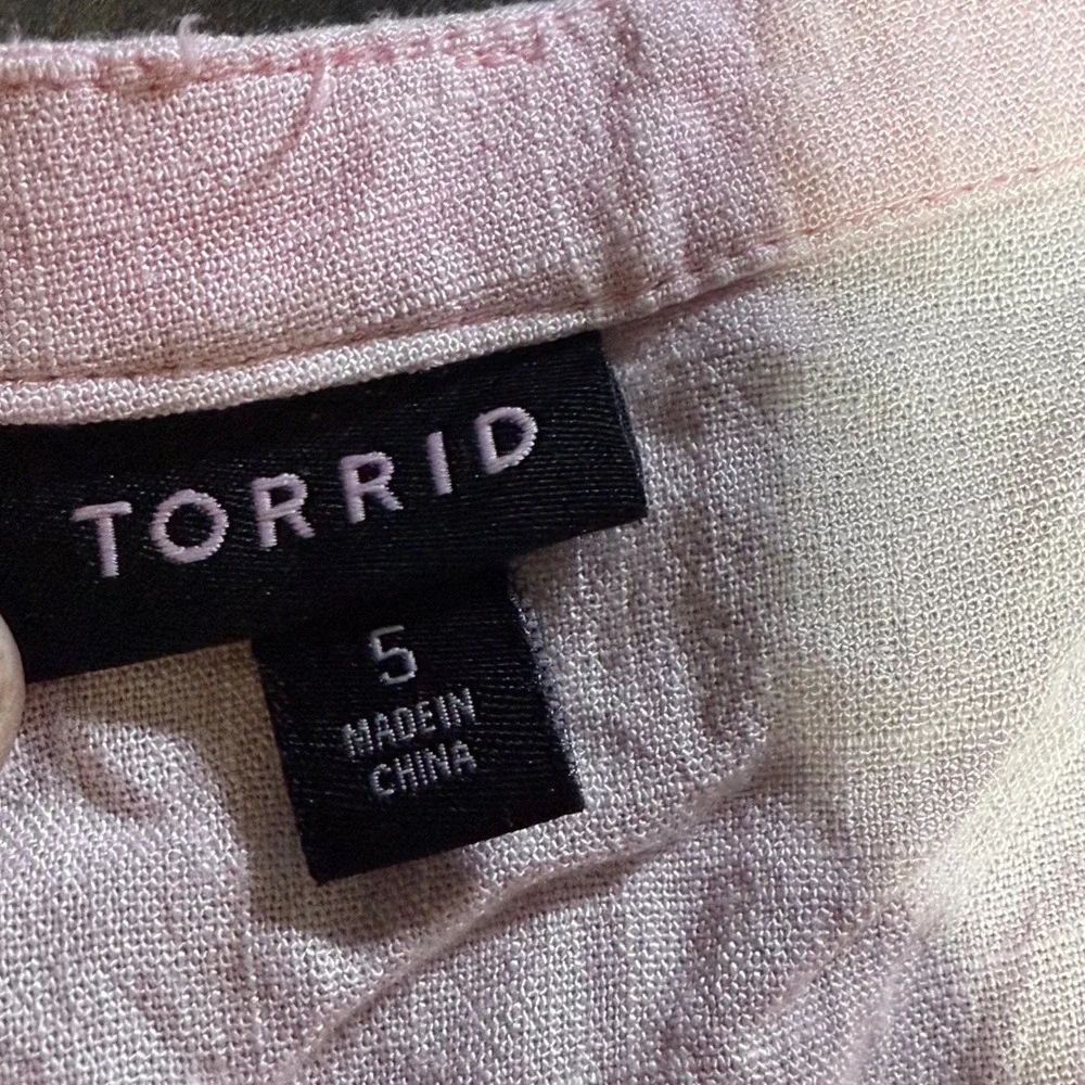 Torrid Pink Floral Embroidered Sleeveless Tassel Tie‎ Top Plus Size 5 - Picture 4 of 5